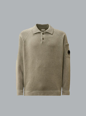CHENILLE COTTON POLO SHIRT GREY