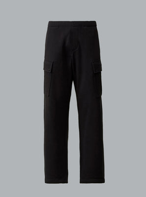 DIAGONAL RAISED FLEECE CARGO SWEATPANTS BLACK