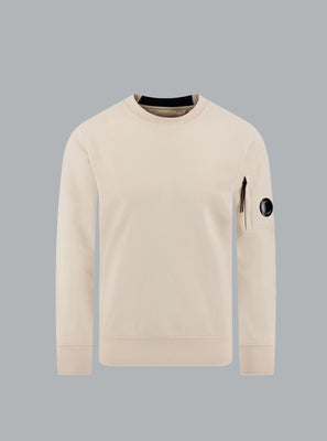 DIAGONAL RAISED FLEECE LENS SWEATER LIGHT BEIGE