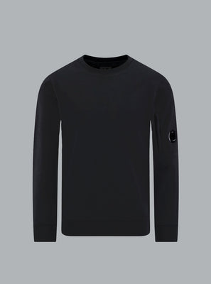 DIAGONAL RAISED FLEECE LENS SWEATER BLACK