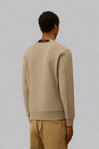 DIAGONAL RAISED FLEECE CREWNECK LENS SWEATSHIRT DOVE