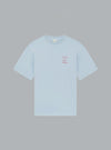 Le T-Shirt Slogan Calligraphy LIGHT BLUE