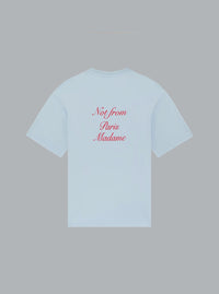 Le T-Shirt Slogan Calligraphy LIGHT BLUE