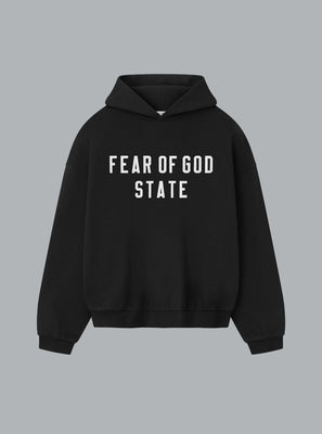 90'S FIT LOGO HOODIE JET BLACK