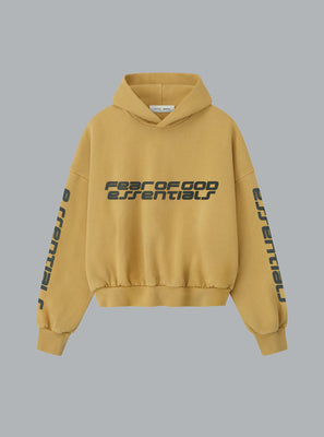 CROPPED RELAXED FIT LOGO HOODIE