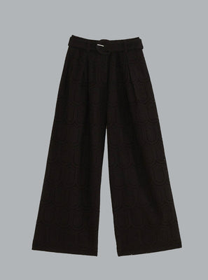 BLACK EYELETS PANTS