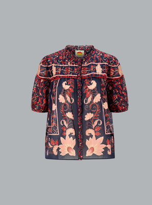 BOHO FLORAL SCARF BLOUSE