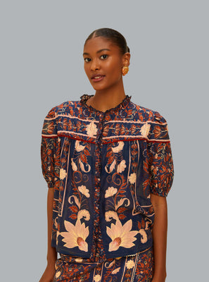 BOHO FLORAL SCARF BLOUSE