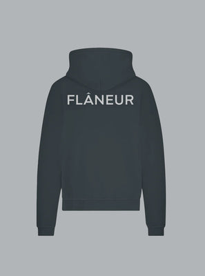 DOUBLE LOGO WASHED HOODIE BLACK