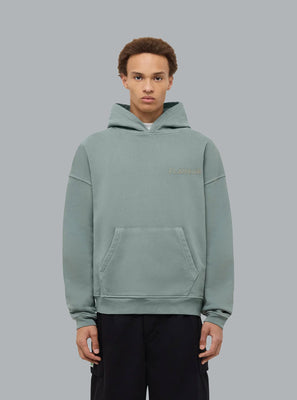 DOUBLE LOGO WASHED HOODIE MINTGREEN