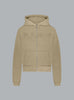 EMBOSSED LOGO ZIP THROUGH HOODIE BEIGE
