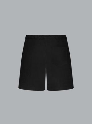 ORGANIC FLOWER LOGO SWEATSHORTS BLACK
