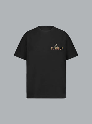 PASSAGE OF TIME PRINT T-SHIRT BLACK