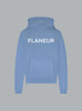 PRINTED LOGO WASHED HOODIE BLUE