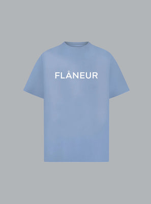 PRINTED LOGO WASHED T-SHIRT BLUE