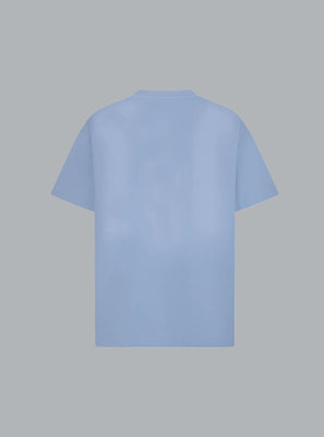 PRINTED LOGO WASHED T-SHIRT BLUE