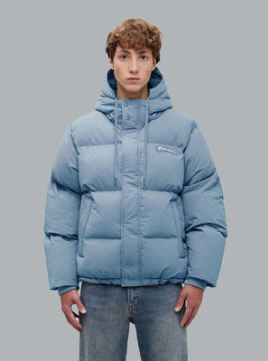 SIGNATURE LOGO PUFFER JACKET Light Blue