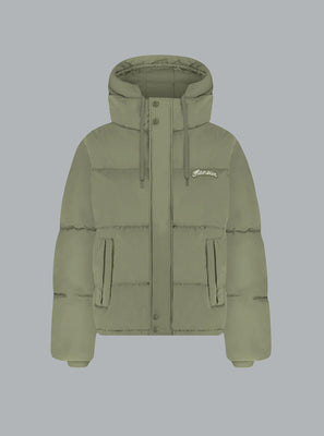 SIGNATURE LOGO PUFFER JACKET Khaki