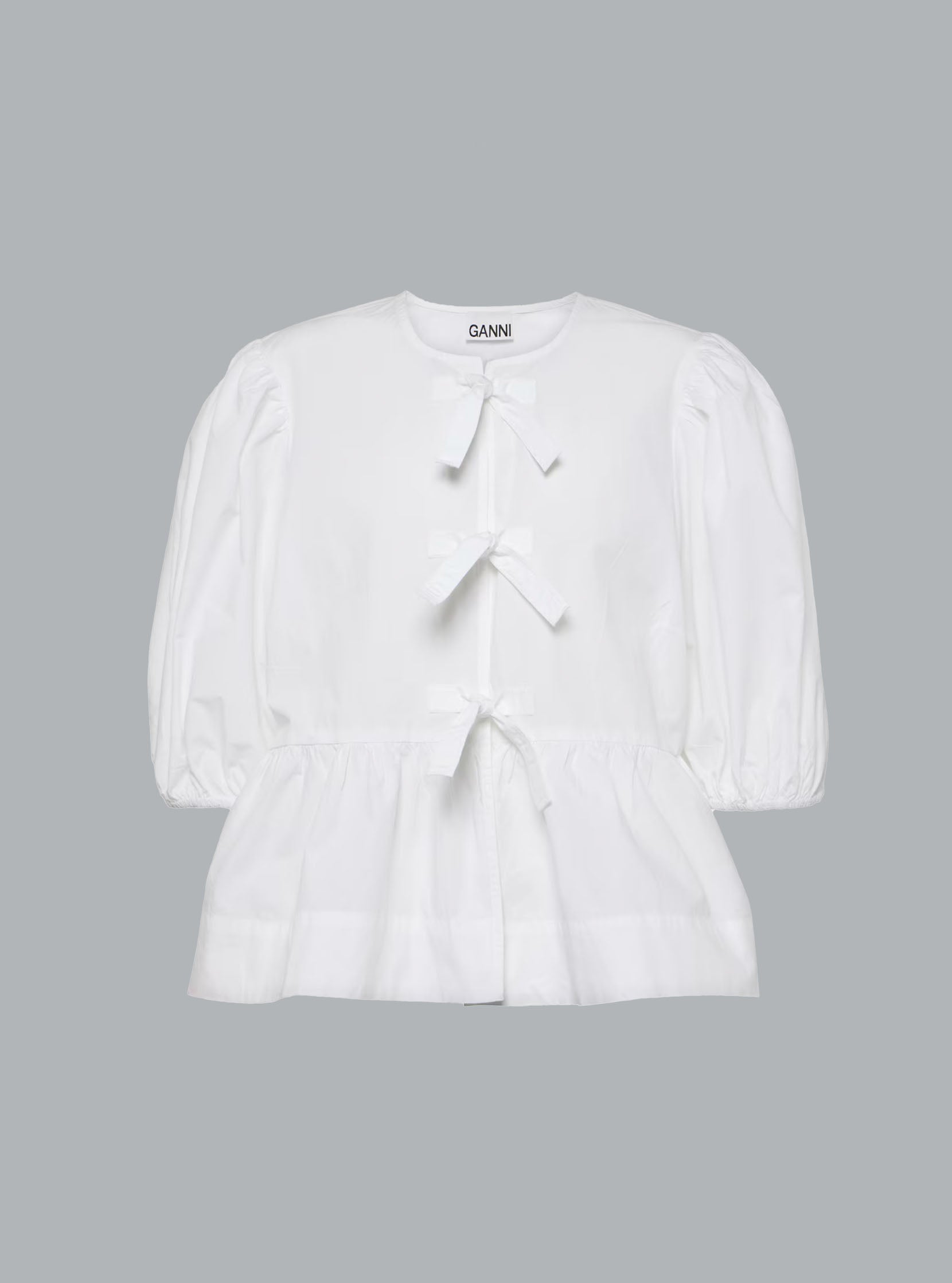Cotton Poplin Peplum Blouse · Ganni · PL-LINE