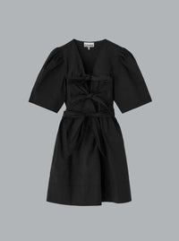 Stretch Cotton Mini Tie Strap Dress