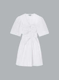 Stretch Cotton Mini Tie Strap Dress