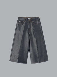 Shiny Weft Denim Shorts
