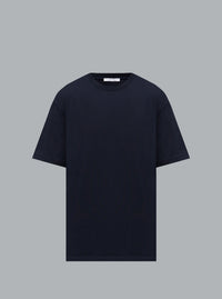 T-shirt van katoen met logo, marineblauw