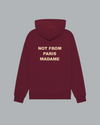 SLOGAN PRINT HOODIE BURGUNDY