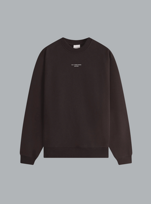 SLOGAN PRINT SWEATER DARK BROWN