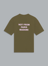 SLOGAN PRINT T-SHIRT ARMY GREEN