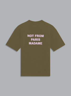 SLOGAN PRINT T-SHIRT ARMY GREEN