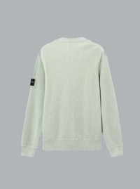 RIBBED SOFT ORGANIC COTTON CREW NECK SAGE