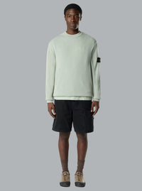 RIBBED SOFT ORGANIC COTTON CREW NECK SAGE