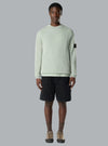 RIBBED SOFT ORGANIC COTTON CREW NECK SAGE