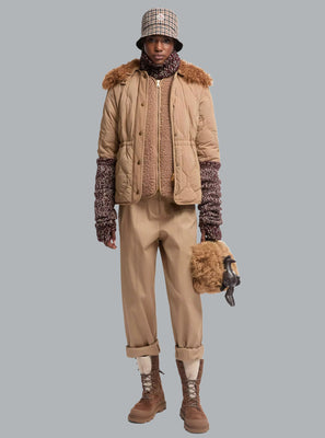 MONCLER LOGO PANTS BEIGE