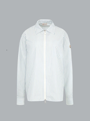 MONCLER STRIPED LOGO SHIRT Light Blue WOMEN