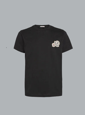 MONCLER DOUBLE LOGO PATCH T-SHIRT Black MEN