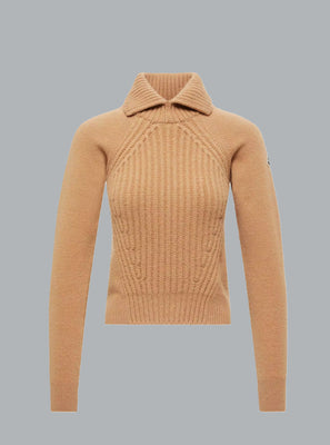 MONCLER LOGO TURTLE NECK Beige WOMEN