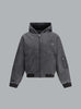 HOODED WASHED BOMBER JACKET BLACK