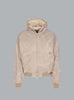 HOODED WASHED BOMBER JACKET BEIGE