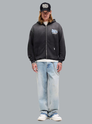 IRON MAIDEN ANNIVERSARY PRINT HOODIE DARK GREY