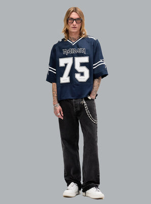 IRON MAIDEN ANNIVERSARY FOOTBALL JERSEY BLUE