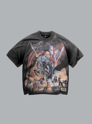 IRON MAIDEN STEED PRINT T-SHIRT DARK GREY