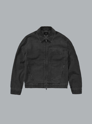 COLLARED DENIM JACKET BLACK