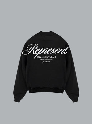 OWNERS CLUB SCRIPT LOGO SWEATER BLACK