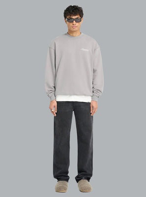 OWNERS CLUB SCRIPT LOGO SWEATER LIGHT GREY