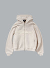 SCRIPT LOGO ZIP THROUGH HOODIE LIGHT GREY