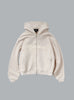 SCRIPT LOGO ZIP THROUGH HOODIE LIGHT GREY