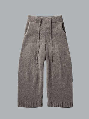 WOOL KNIT STACKS PANTS LATTE GRAIN