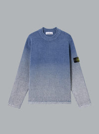 COTTON CHENILLE WITH DEGRADE' PRINT CREW NECK DARK BLUE